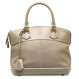 Louis Vuitton-Louis Vuitton Brown Suhali Lockit PM-Brown,Taupe