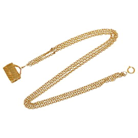 Chanel-Chanel Gold Multi-Chain Flap Bag Belt-Golden