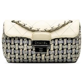 Chanel-Chanel Gray Tweed Flap Shoulder Bag-Other