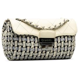 Chanel-Bolsa de ombro com aba de tweed cinza Chanel-Outro