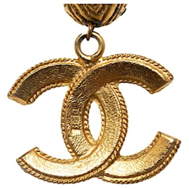 Chanel-Collier pendentif Chanel Or CC-Doré