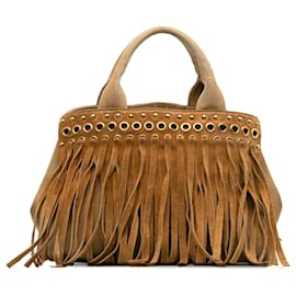 Prada-Prada Brown Canapa Handbag-Marrone