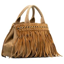 Prada-Prada Brown Canapa Handbag-Marrone
