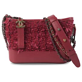 Chanel-Chanel Petit Tweed Rouge Gabrielle Hobo-Rouge
