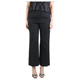 Dries Van Noten-Pantaloni jacquard neri - taglia UK 10-Nero