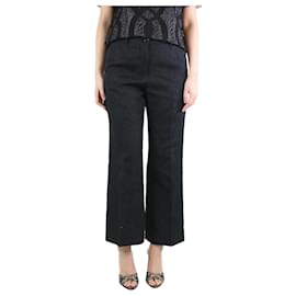 Dries Van Noten-Pantalon jacquard noir - taille UK 10-Noir