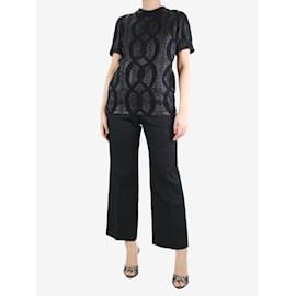 Dries Van Noten-Black jacquard trousers - size UK 10-Black