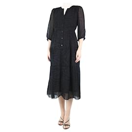 Ba&Sh-Black tonal patterned dress - size UK 8-Black