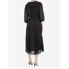 Ba&Sh-Black tonal patterned dress - size UK 8-Black
