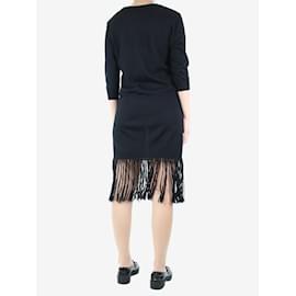 Ulla Johnson-Black fringed knit dress - size S-Black