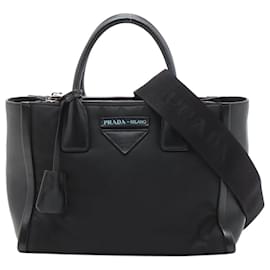 Prada-Black nylon and leather 2WAY bag-Black