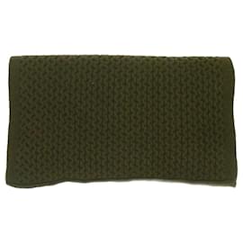 Theory-Cachecol de lã tricotado verde-Verde