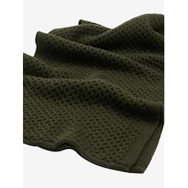 Theory-Sciarpa in lana lavorata a maglia verde-Verde