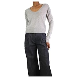 Frame Denim-Grey ruched sleeve jumper - size XS-Grey
