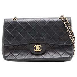 Chanel-Black 1989 medium Classic double flap bag-Black