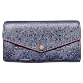 Louis Vuitton-Portefeuille en cuir Sarah-Bleu foncé
