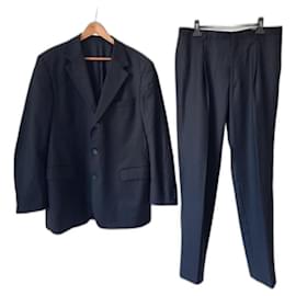 Gianni Versace-Gianni Versace Couture terno vintage masculino de lã preto-Preto