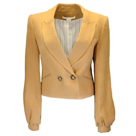 Autre Marque-Veronica Beard Camel lined Breasted Linen Milani Jacket-Camel