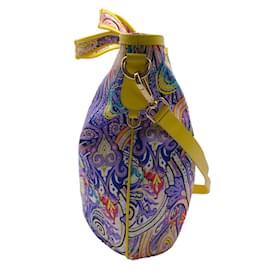 Autre Marque-Etro Azul / Bolso de hombro de lona estampado paisley multicolor amarillo-Multicolor