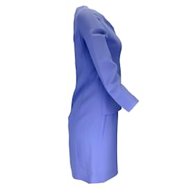 Autre Marque-Robe en crêpe bleue à manches longues Emporio Armani-Bleu