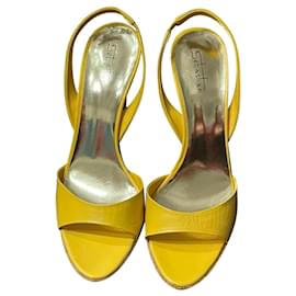 Sebastian-SEBASTIAN yellow leather sandals n. 37.5,-Yellow