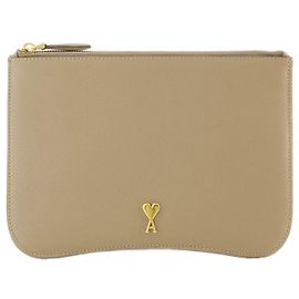 Pochette Paris - AMI Paris - Cuir - Beige Marron Beige
