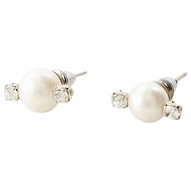Simone Rocha-Mini Pearl & Double Crystal Earrings - Simone Rocha - White-Other