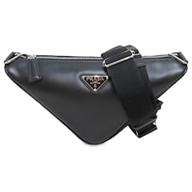 Prada-Prada Black Triangle Belt Bag-Black