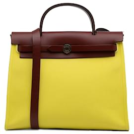 Hermès-Hermes Yellow Toile Herbag Zip 31-Gelb