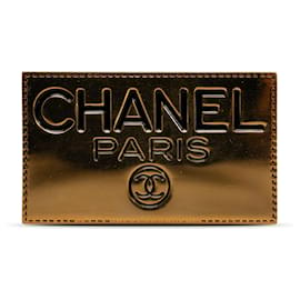 Chanel-Broche Chanel Or CC Logo Plate-Doré