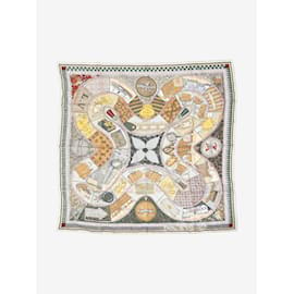 Louis Vuitton-Brown printed bag pattern silk scarf-Brown