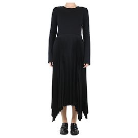 Joseph Schwarzes, asymmetrisches, plissiertes Midikleid – Größe UK 10 Schwarz