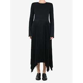 Joseph-Vestido midi preto assimétrico com pregas - tamanho UK 10-Preto