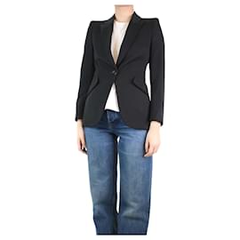 Alexander Mcqueen-Schwarzer Wollblazer – Größe UK 8-Schwarz