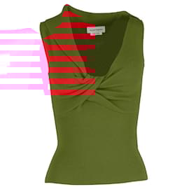 Alexander Mcqueen-Alexander McQueen Twist-Front Knit Top in Red Wool-Red