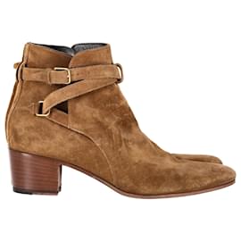 Saint Laurent-Saint Laurent Jodhpur Ankle Boots in Brown Suede-Brown