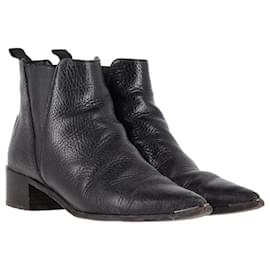 Acne-Acne Studios Jensen Chelsea Ankle Boots in Black Leather-Black