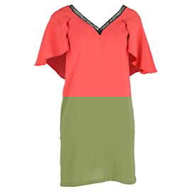 Maje-Maje Rysandre Flutter-Sleeve Dress in Red Polyester-Pink