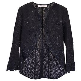 Philosophy Di Lorenzo Serafini Eyelet Open Jacket in Black Viscose Black
