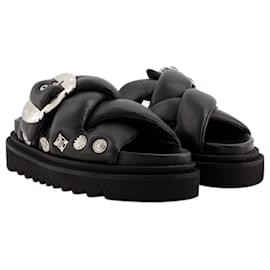 Toga Pulla-AJ1317 Sandals - Toga Pulla - Leather - Black-Black