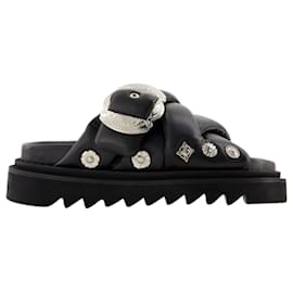 Toga Pulla-AJ1317 Sandals - Toga Pulla - Leather - Black-Black