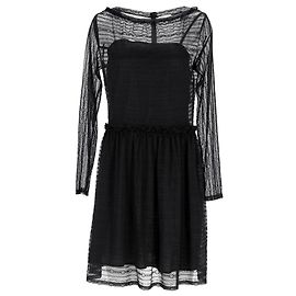 Red Valentino Sheer Long Sleeve Dress in Black Polyamide Black