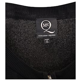 Alexander Mcqueen-MCQ by Alexander McQueen Peplum Zipped Cardigan in Black Viscose-Black