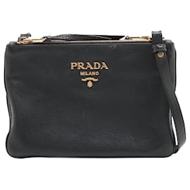 Prada-Black Vitello Phenix shoulder bag-Black
