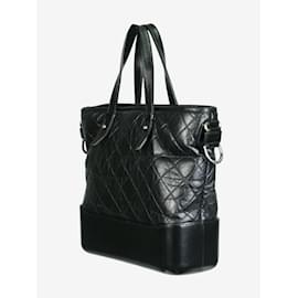 Chanel-Chanel noir 2017 sac cabas en cuir d'agneau à trois détails métalliques-Noir