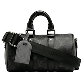 Louis Vuitton-Louis Vuitton Black Monogram Eclipse Keepall Bandouliere XS-Black