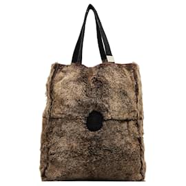 Chanel-Chanel Brown Lapin Fur Tote Bag-Brown