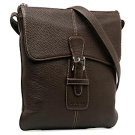 Loewe-Loewe Brown Leather Crossbody Bag-Brown,Dark brown