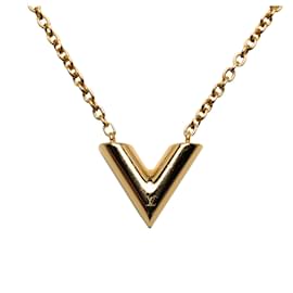 Louis Vuitton-Louis Vuitton Gold Essential V Necklace-Golden