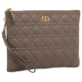 Dior-Grande pochette quotidienne Cannage Caro marron Dior-Marron,Taupe